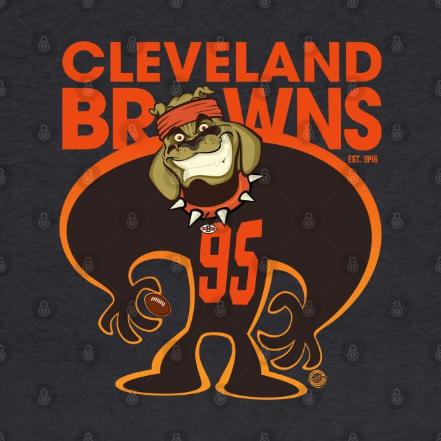 Cleveland Browns BullDawg Whoosh 95 Grinner by Goin Ape Studios